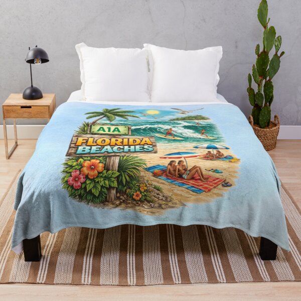 Item preview, A1A Florida Beaches Vintage Surf Scene – Retro Coastal Highway Ocean Lifestyle Design designed and sold by MysticOzzy.