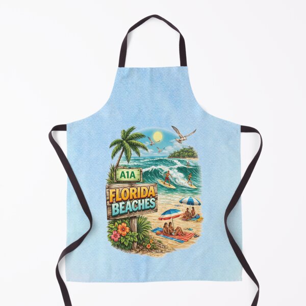 Item preview, A1A Florida Beaches Vintage Surf Scene – Retro Coastal Highway Ocean Lifestyle Design designed and sold by MysticOzzy.