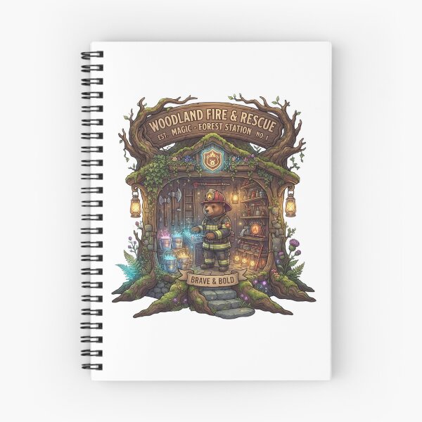 Item preview, Woodland Fire & Rescue | Brave Bear Firefighter | Enchanted Forest Station Fantasy Art designed and sold by MrDev.