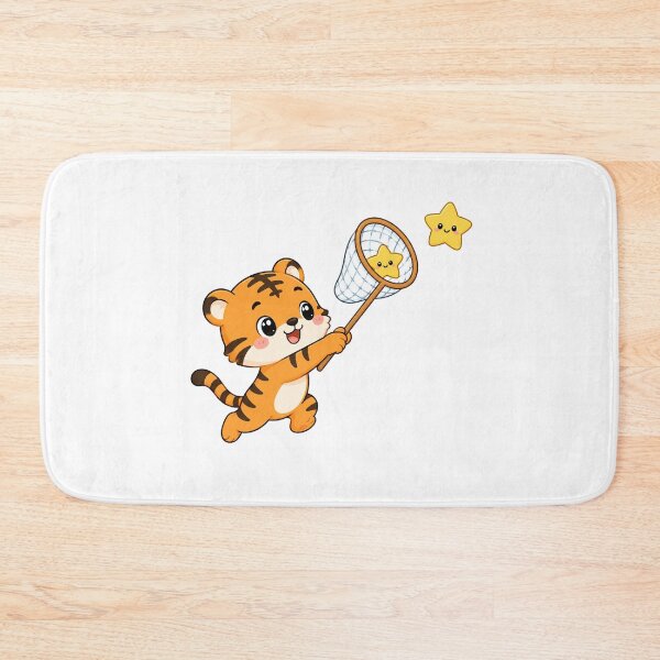 Item preview, Cute Tiger Catching Happy Stars Kawaii Cartoon Dreamy Adventure Design designed and sold by Seculinator.