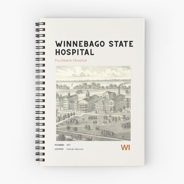 Item preview, Winnebago State Hospital Midcentury Modern Travel Poster designed and sold by GhostlyWorld.