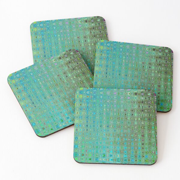 Item preview, Abstract Green and Blue Retro Boomerang Waves designed and sold by myrubiogarden.