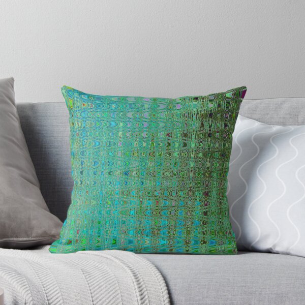 Item preview, Abstract Green and Blue Retro Boomerang Waves designed and sold by myrubiogarden.