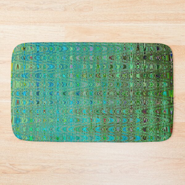 Item preview, Abstract Green and Blue Retro Boomerang Waves designed and sold by myrubiogarden.