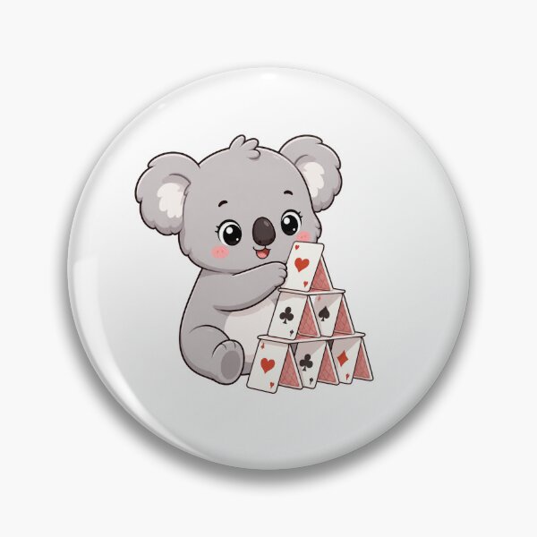 Item preview, Cute Koala Building Card House Kawaii Cartoon Playing Cards Design designed and sold by Seculinator.