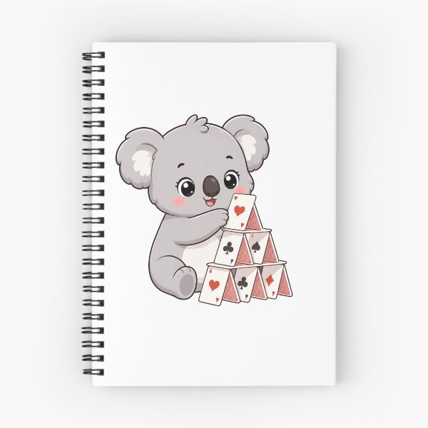 Item preview, Cute Koala Building Card House Kawaii Cartoon Playing Cards Design designed and sold by Seculinator.