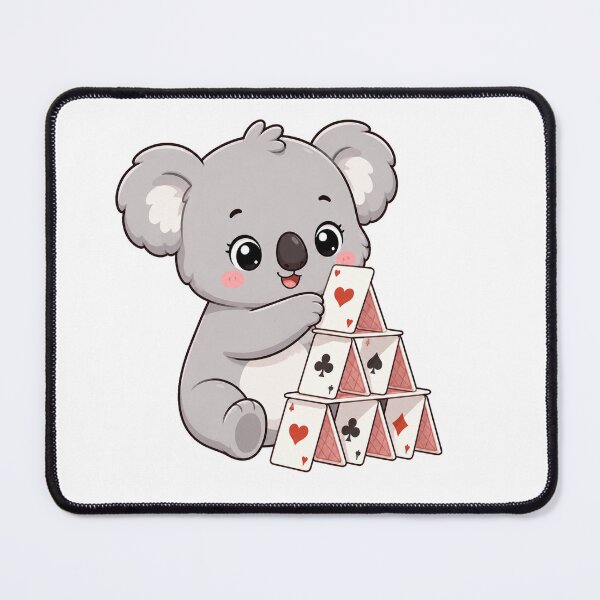 Item preview, Cute Koala Building Card House Kawaii Cartoon Playing Cards Design designed and sold by Seculinator.