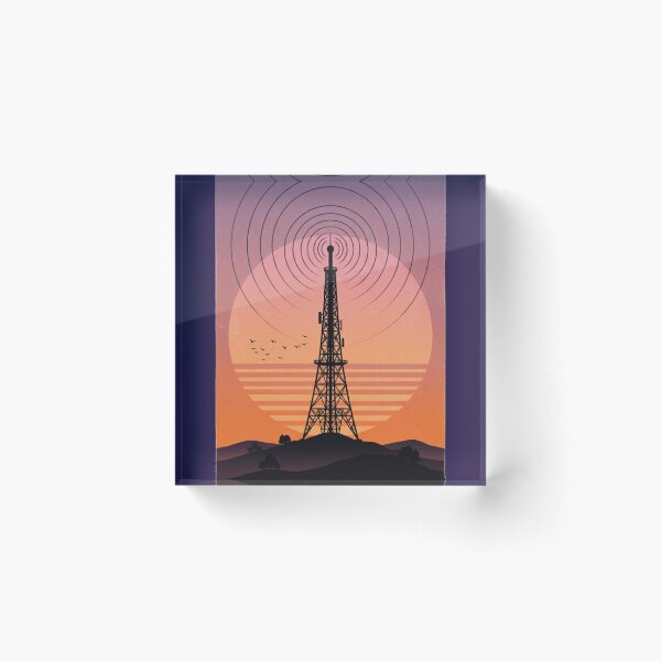 Item preview, Lo Fi Retro Sunset Radio Tower Aesthetic Chill Vibes designed and sold by Arobinoz.