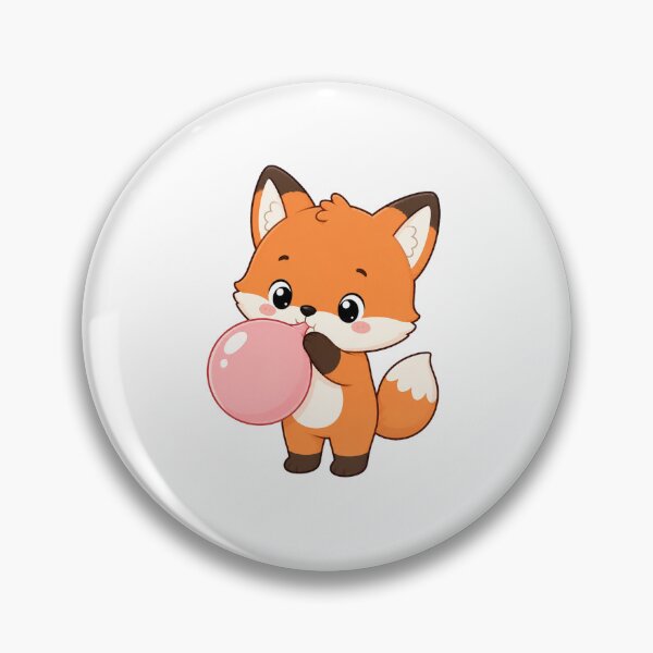 Item preview, Cute Fox Blowing Bubble Gum Kawaii Cartoon Sweet Design designed and sold by Seculinator.