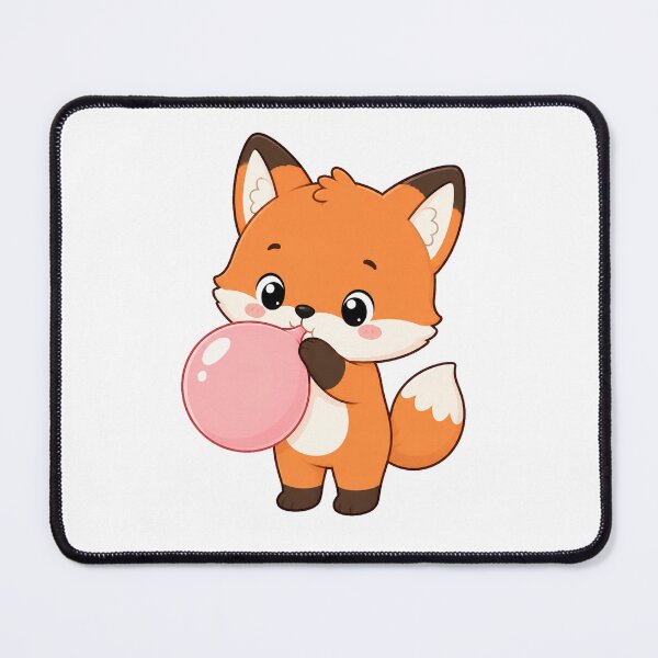 Item preview, Cute Fox Blowing Bubble Gum Kawaii Cartoon Sweet Design designed and sold by Seculinator.