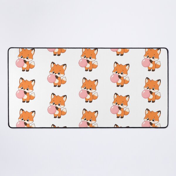 Item preview, Cute Fox Blowing Bubble Gum Kawaii Cartoon Sweet Design designed and sold by Seculinator.
