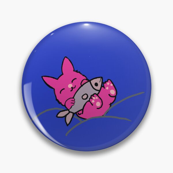 Item preview, Cute pink cat hugging a fish designed and sold by robertart77.