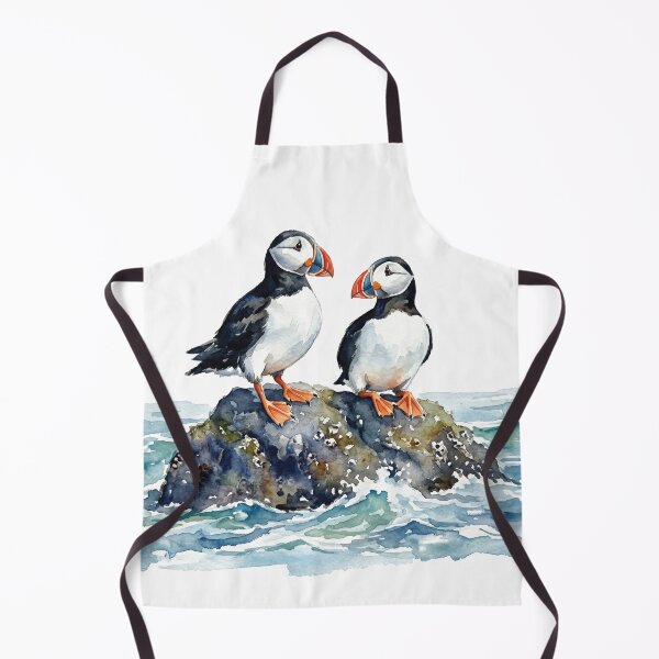 Item preview, Two Puffins on a Rock Together | Watercolor Atlantic Puffins | Coast of Maine designed and sold by katelizspra.