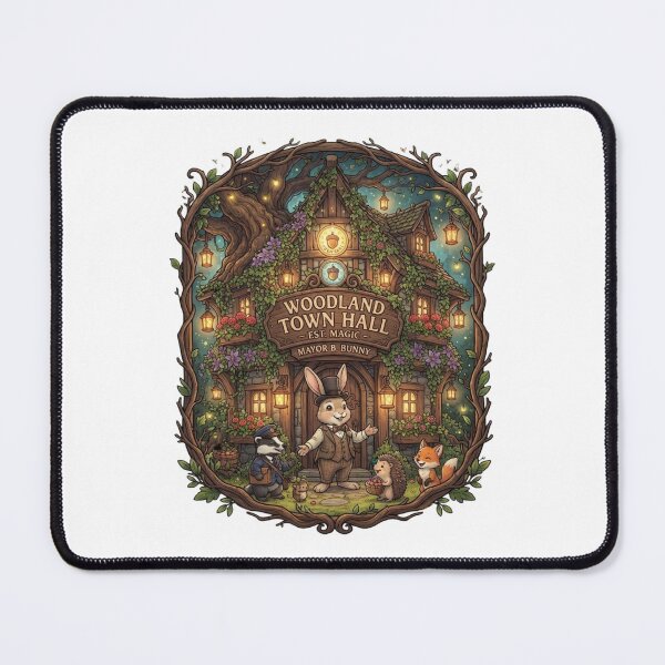 Item preview, Woodland Town Hall | Mayor Bunny's Enchanted Village | Cozy Fantasy Cottagecore Art designed and sold by MrDev.