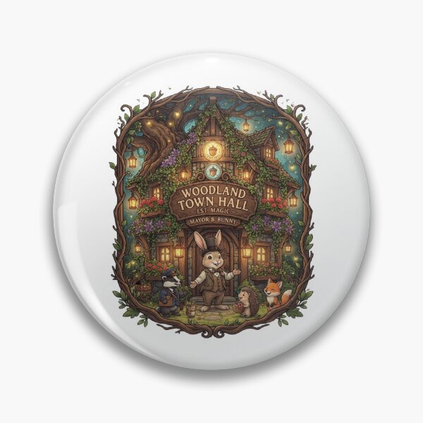 Item preview, Woodland Town Hall | Mayor Bunny's Enchanted Village | Cozy Fantasy Cottagecore Art designed and sold by MrDev.