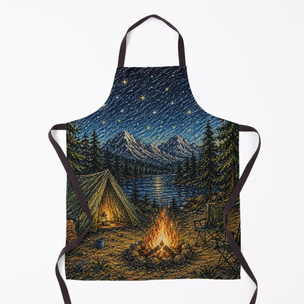 Item preview, Night Campfire | Crayon Camping Illustration designed and sold by naturalsurvival.