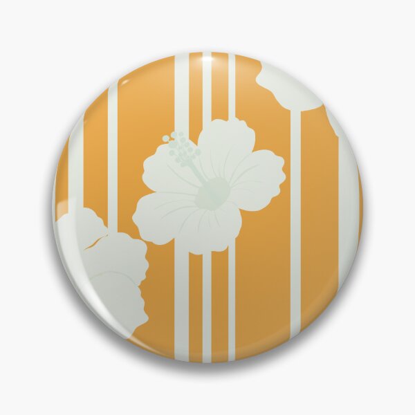 Item preview, Golden Tropical Hibiscus Floral Stripe Pattern designed and sold by StoriesInGrain.