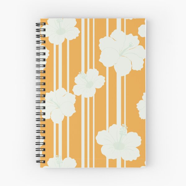 Item preview, Golden Tropical Hibiscus Floral Stripe Pattern designed and sold by StoriesInGrain.
