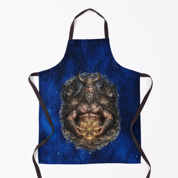 Item preview, Odin and His Wolves — Cosmic Norse Mythology Artwork designed and sold by MysticOzzy.
