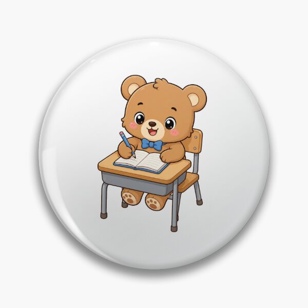 Item preview, Cute Bear Studying at School Desk Kawaii Cartoon Student Design designed and sold by Seculinator.