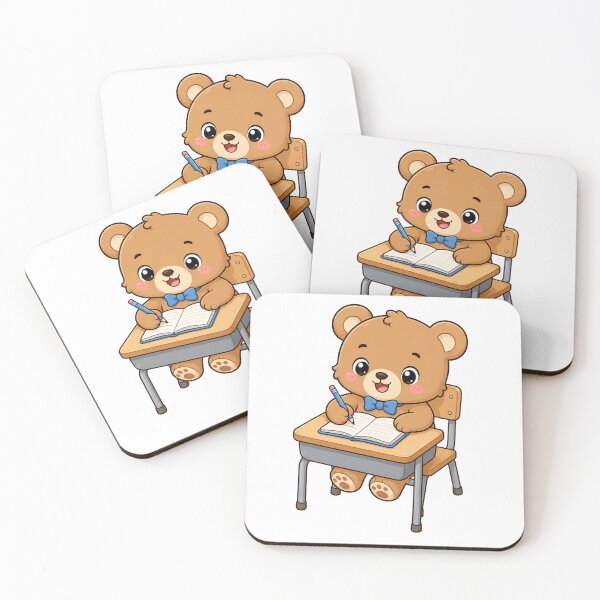 Item preview, Cute Bear Studying at School Desk Kawaii Cartoon Student Design designed and sold by Seculinator.