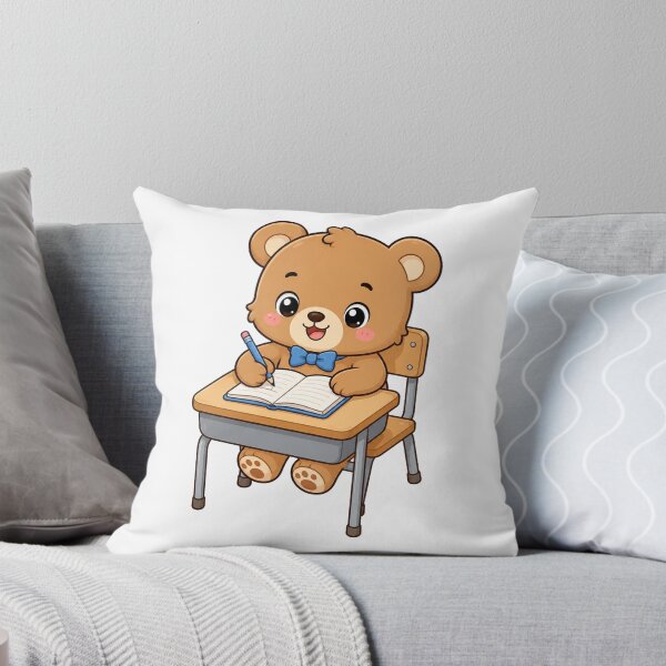 Item preview, Cute Bear Studying at School Desk Kawaii Cartoon Student Design designed and sold by Seculinator.