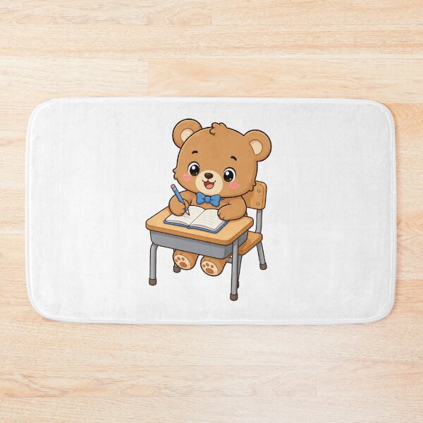 Item preview, Cute Bear Studying at School Desk Kawaii Cartoon Student Design designed and sold by Seculinator.