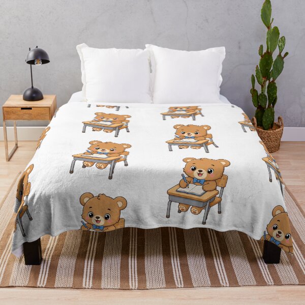 Item preview, Cute Bear Studying at School Desk Kawaii Cartoon Student Design designed and sold by Seculinator.