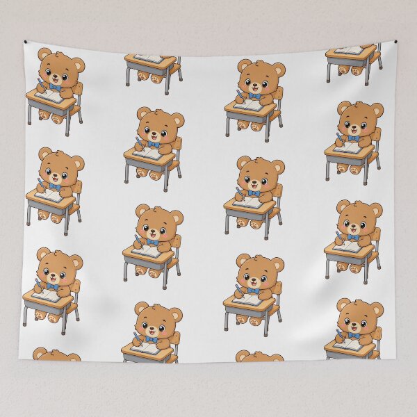 Item preview, Cute Bear Studying at School Desk Kawaii Cartoon Student Design designed and sold by Seculinator.