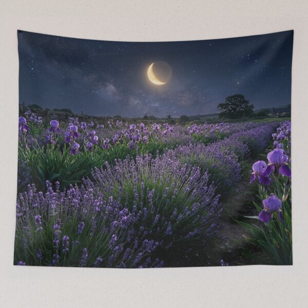 Item preview, Moonlit Lavender and Iris Field designed and sold by NocturnBotany.