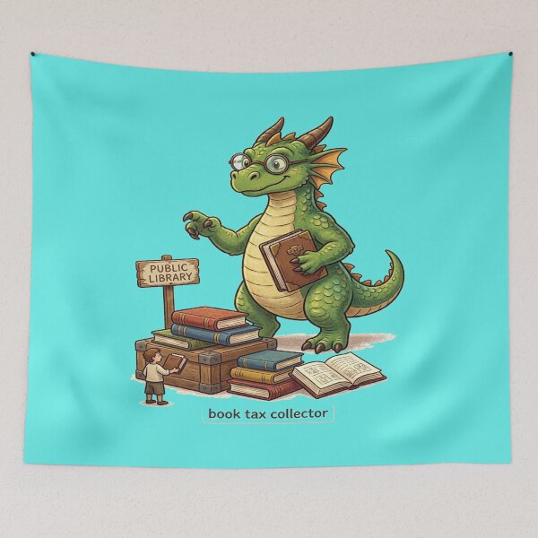 Item preview, Book Tax Collector Dragon | Funny Fantasy Book Lover Design designed and sold by BookedAndDesign.