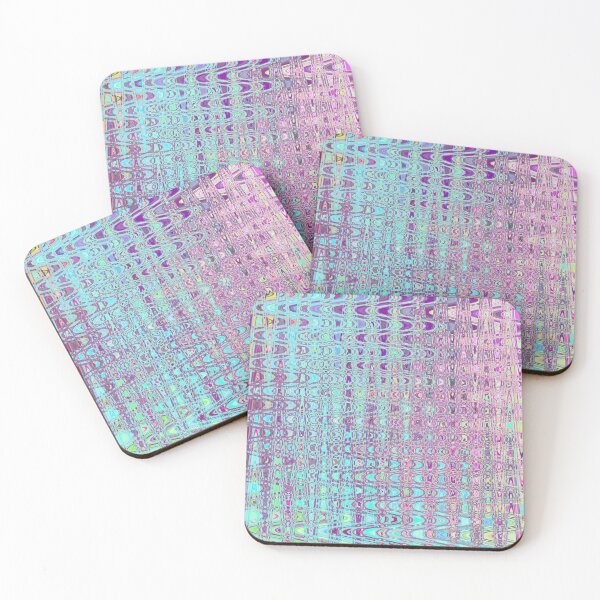 Item preview, Abstract Aqua and Purple Retro Boomerang Waves designed and sold by myrubiogarden.