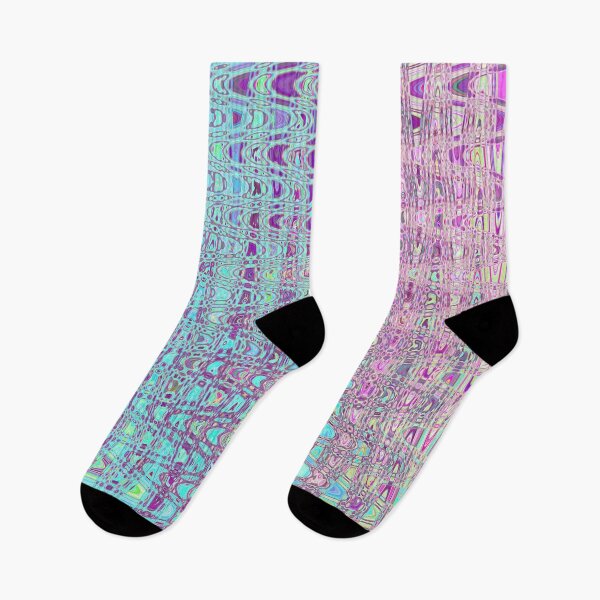 Item preview, Abstract Aqua and Purple Retro Boomerang Waves designed and sold by myrubiogarden.