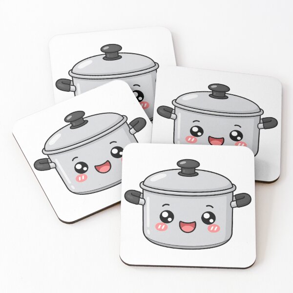 Item preview, Cute Kawaii Cooking Pot Cartoon Smiling Kitchen Design designed and sold by Seculinator.