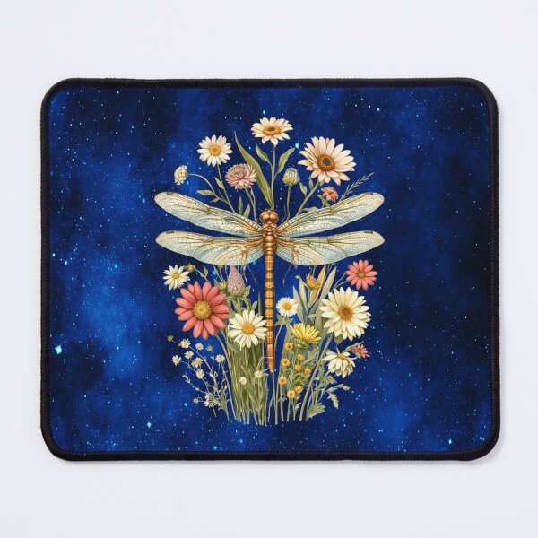 Item preview, Whimsical Floral Cottagecore Night Garden Dragonfly designed and sold by MysticOzzy.