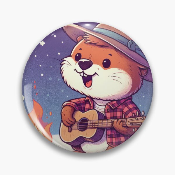 Item preview, Beaver Playing Guitar (in color) designed and sold by Art School Dropout.