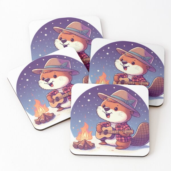 Item preview, Beaver Playing Guitar (in color) designed and sold by Art School Dropout.