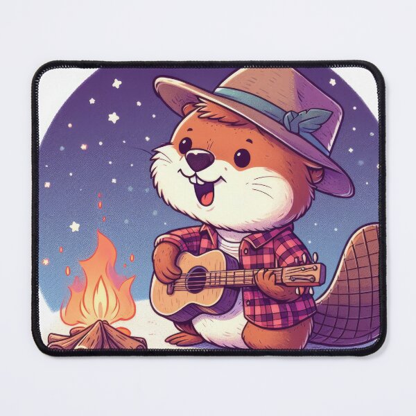 Item preview, Beaver Playing Guitar (in color) designed and sold by Art School Dropout.