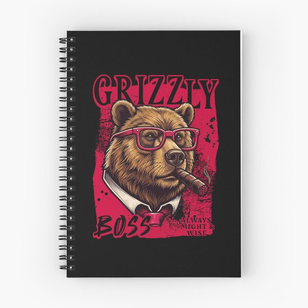 Item preview, Grizzly Boss Design – Funny Grizzly Bear with Cigar Mafia Style Badass Animal Gift designed and sold by PixelsPaws.
