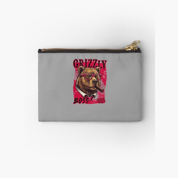 Item preview, Grizzly Boss Design – Funny Grizzly Bear with Cigar Mafia Style Badass Animal Gift designed and sold by PixelsPaws.