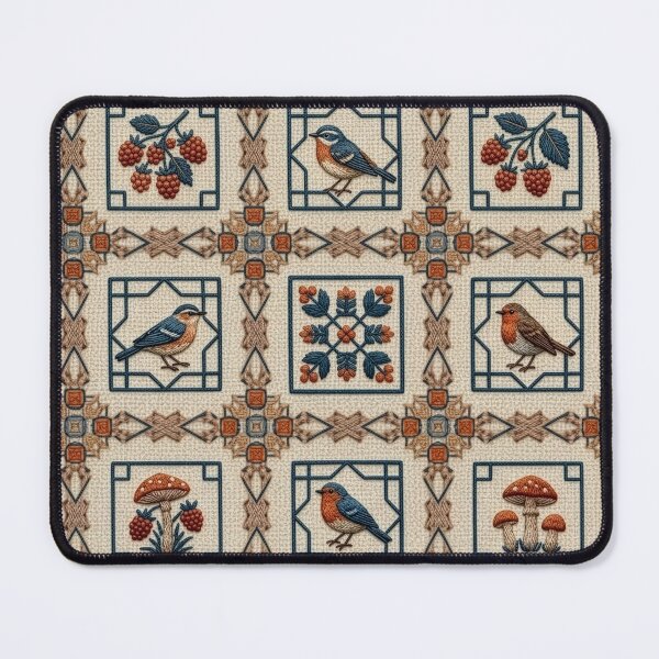 Item preview, Embroidered Woodland — Birds, Berries & Mushrooms Cross-Stitch Pattern designed and sold by Lily-and-Lyle.