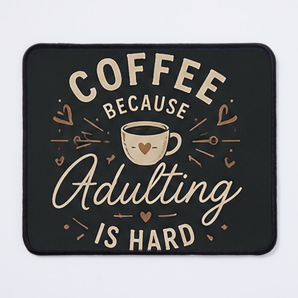 Item preview, Coffee Because Adulting Is Hard Funny Coffee Lover Vintage Typography Design designed and sold by Sara-Ai.