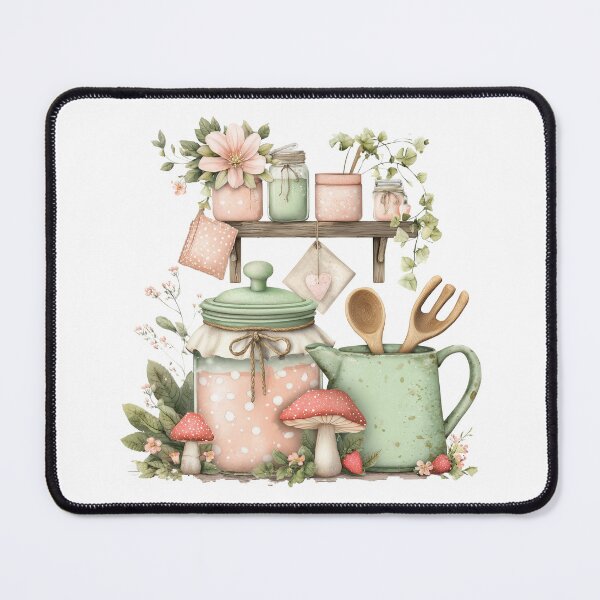 Item preview, Rustic Kitchen Shelf with Daisies and Mushrooms designed and sold by Step & Stow.