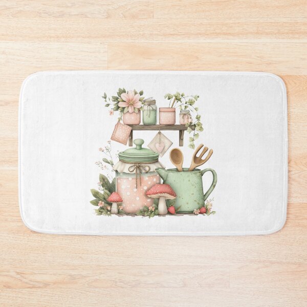 Item preview, Rustic Kitchen Shelf with Daisies and Mushrooms designed and sold by Step & Stow.
