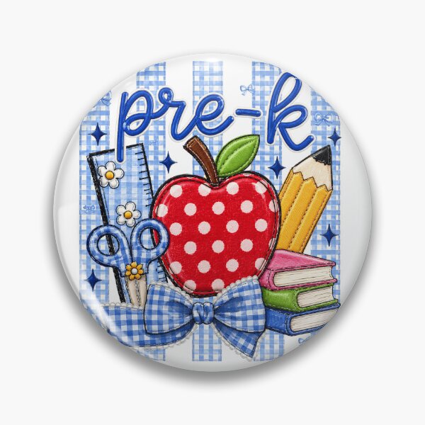 Item preview, Striped Preppy Pre K Blue Gingham Apple Pencil Back To School Teacher designed and sold by VGAfanatic.