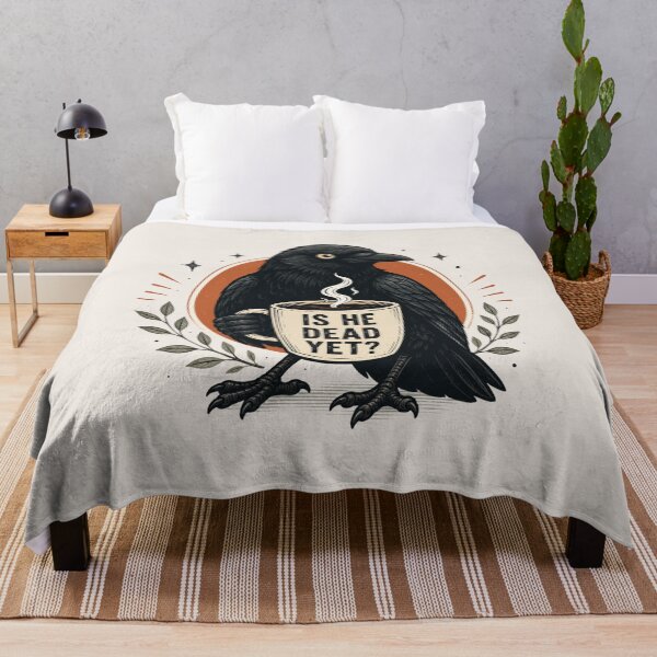 Item preview, Is He Dead Yet, Retro Raven Crow Coffee designed and sold by Sprinkle12345.