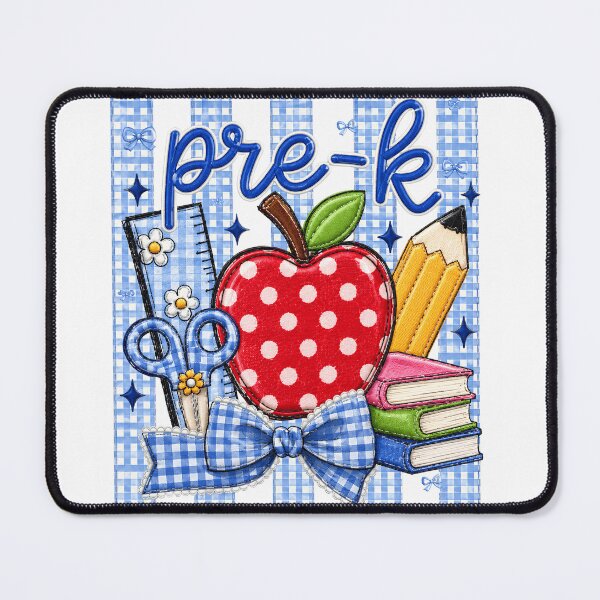 Item preview, Striped Preppy Pre K Blue Gingham Apple Pencil Back To School Teacher designed and sold by VGAfanatic.