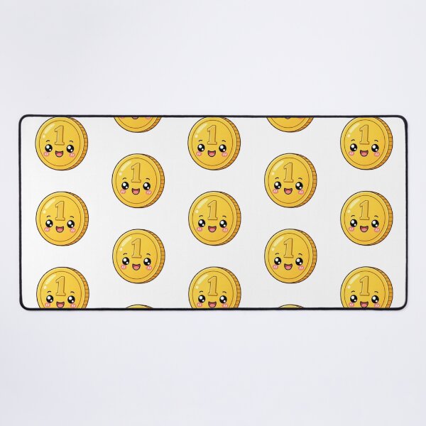 Item preview, Cute Number One Coin Kawaii Cartoon Lucky Gold Coin Design designed and sold by Seculinator.