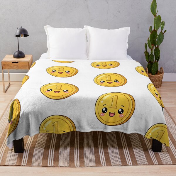 Item preview, Cute Number One Coin Kawaii Cartoon Lucky Gold Coin Design designed and sold by Seculinator.