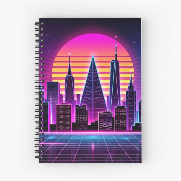 Item preview, Synthwave City Skyline Retro 80s Cyberpunk Neon Wallpaper designed and sold by Arobinoz.